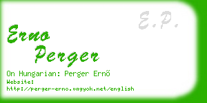 erno perger business card