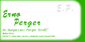 erno perger business card